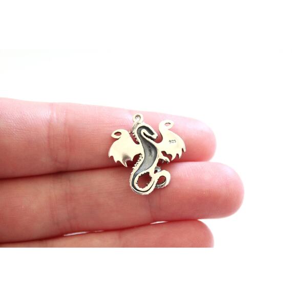 Sterling Silver Dragon Pendant, Silver Dragon Pendant - Picture 2 of 4